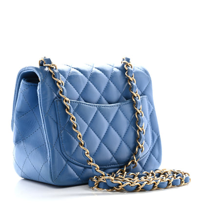 Chanel Lambskin Quilted Mini Square Flap Blue 3 of 10