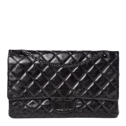 Chanel Glazed Aged Calfskin Quilted 2.55 Reissue 227 Flap So Black 1 of 9