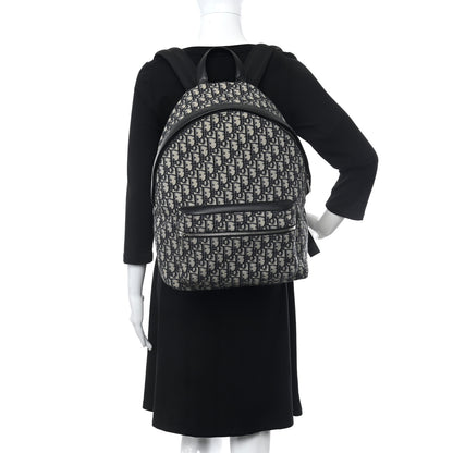 Christian Dior Oblique Calfskin Rider Backpack Beige Black 2 of 9