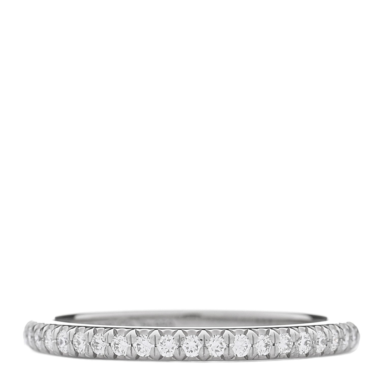 Tiffany Platinum Diamond .17ctw Soleste Half Eternity Band Ring 53 6.5 1 of 5