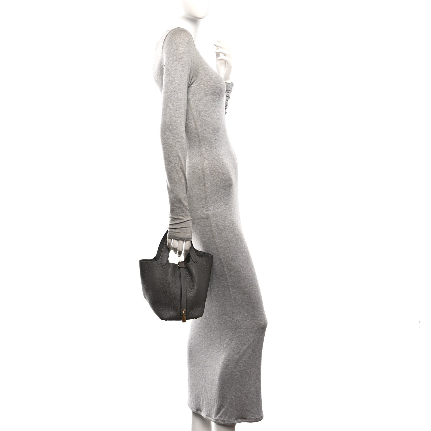 Hermes Taurillon Clemence Picotin Lock 18 PM Gris Meyer 2 of 13