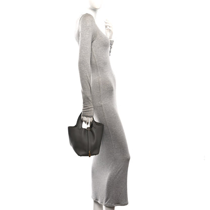 Hermes Taurillon Clemence Picotin Lock 18 PM Gris Meyer 2 of 13