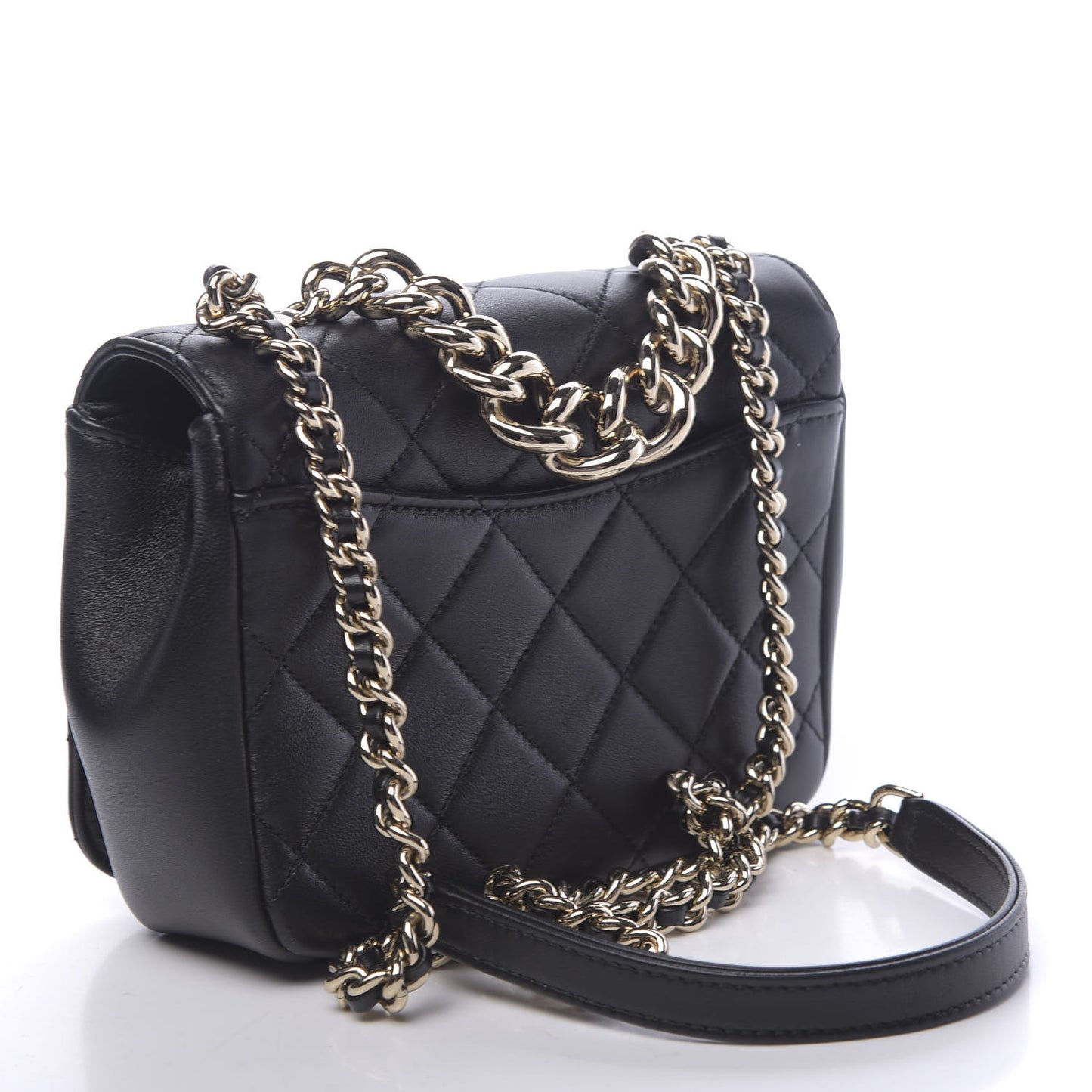 Lambskin Quilted Studded CC Flap Black