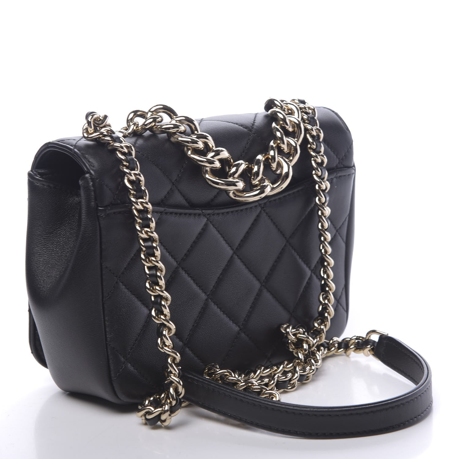 Chanel Lambskin Quilted Studded CC Flap Black 3 of 11