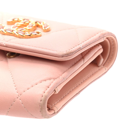 Chanel Quilted Chanel 19 Small Flap Wallet Beige 10 of 19