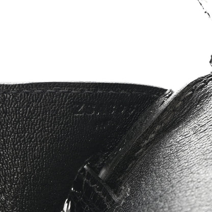Hermes Ostrich Shiny Alligator Birkin Touch 30 Black 7 of 13