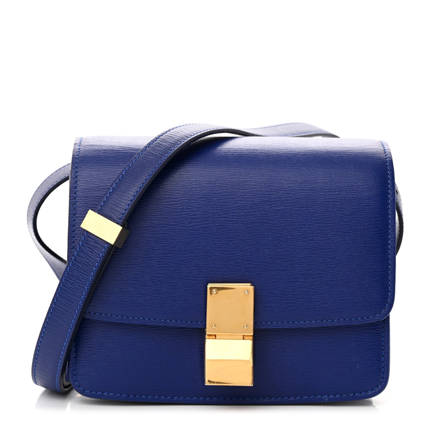 Liege Calfskin Small Classic Box Flap Bag Indigo