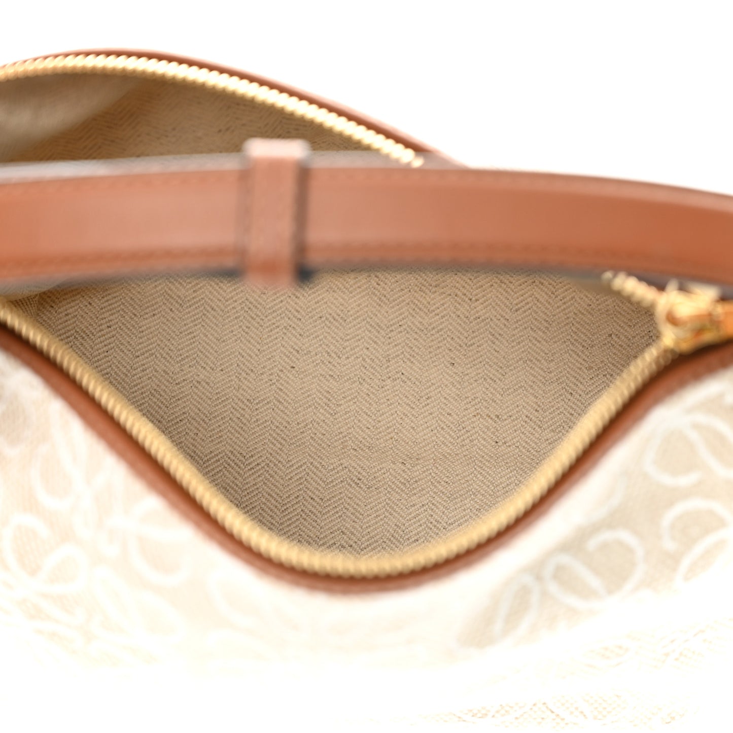 Jacquard Anagram Calfskin Small Cubi Bag Ecru Tan