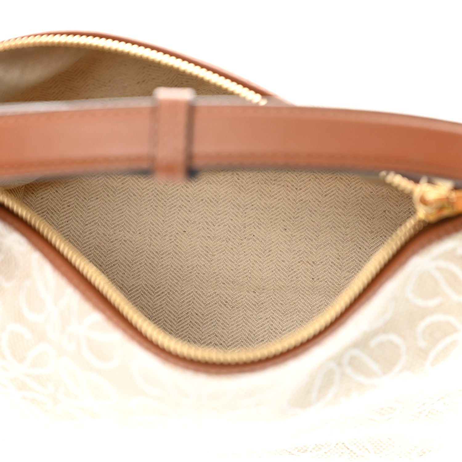 Loewe Jacquard Anagram Calfskin Small Cubi Bag Ecru Tan 5 of 11