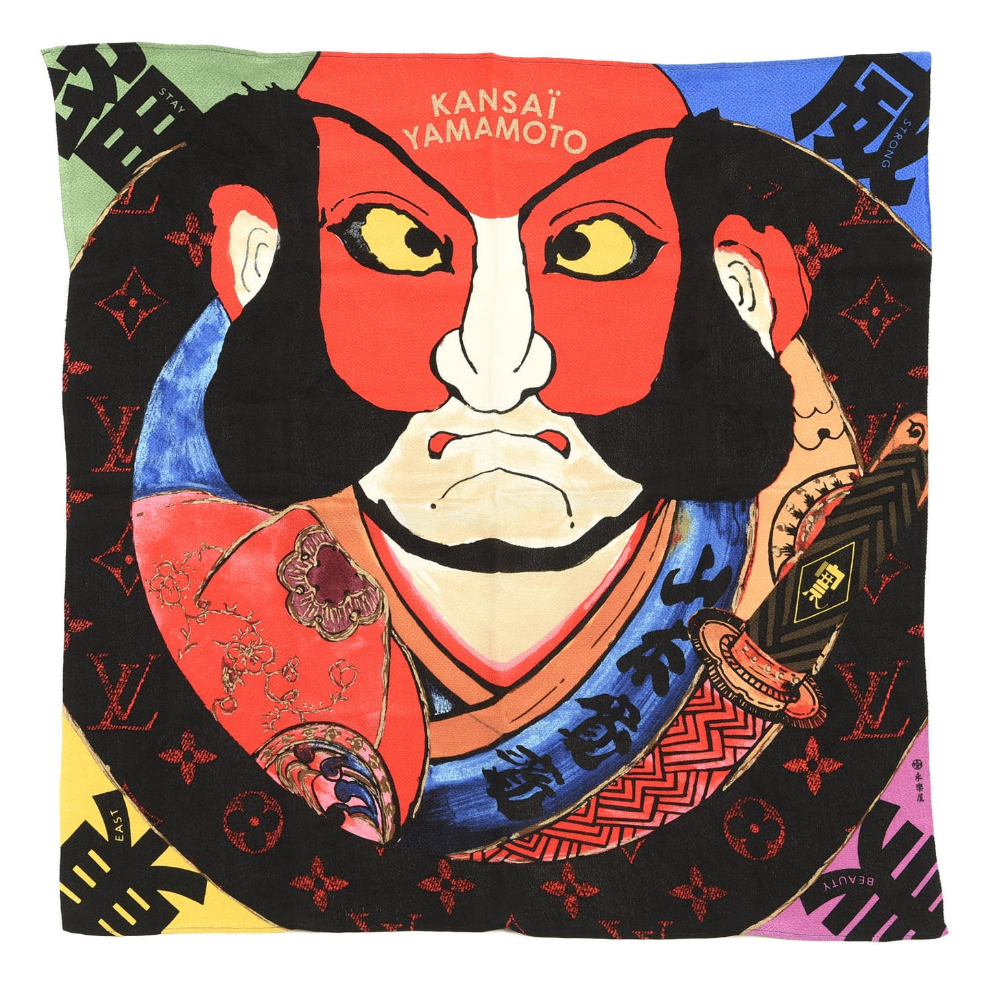 Silk Monogram Kabuki Square Scarf