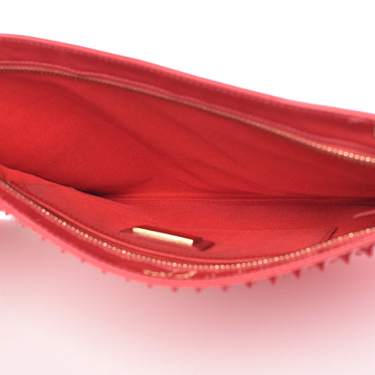 Christian Louboutin Calfskin Studded Loubiposh Chain Clutch Framboisine 5 of 7