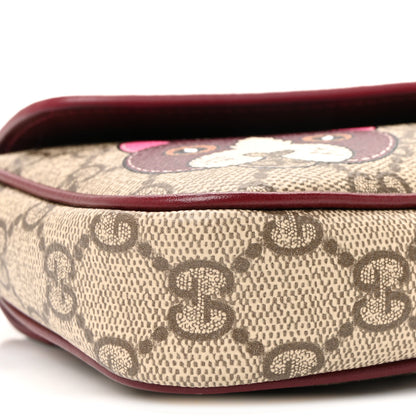 Gucci GG Supreme Monogram Cat Print Mini Shoulder Bag Beige Ebony Rosso Ancora 8 of 9