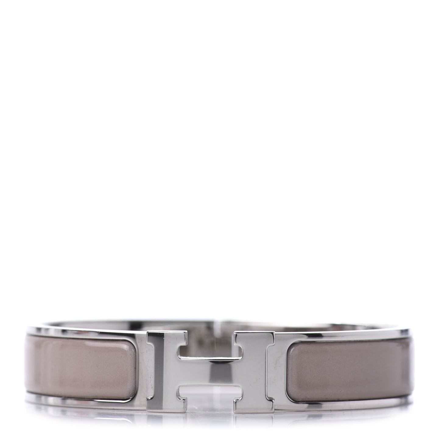 Enamel Narrow Clic Clac H Bracelet PM Marron Glace