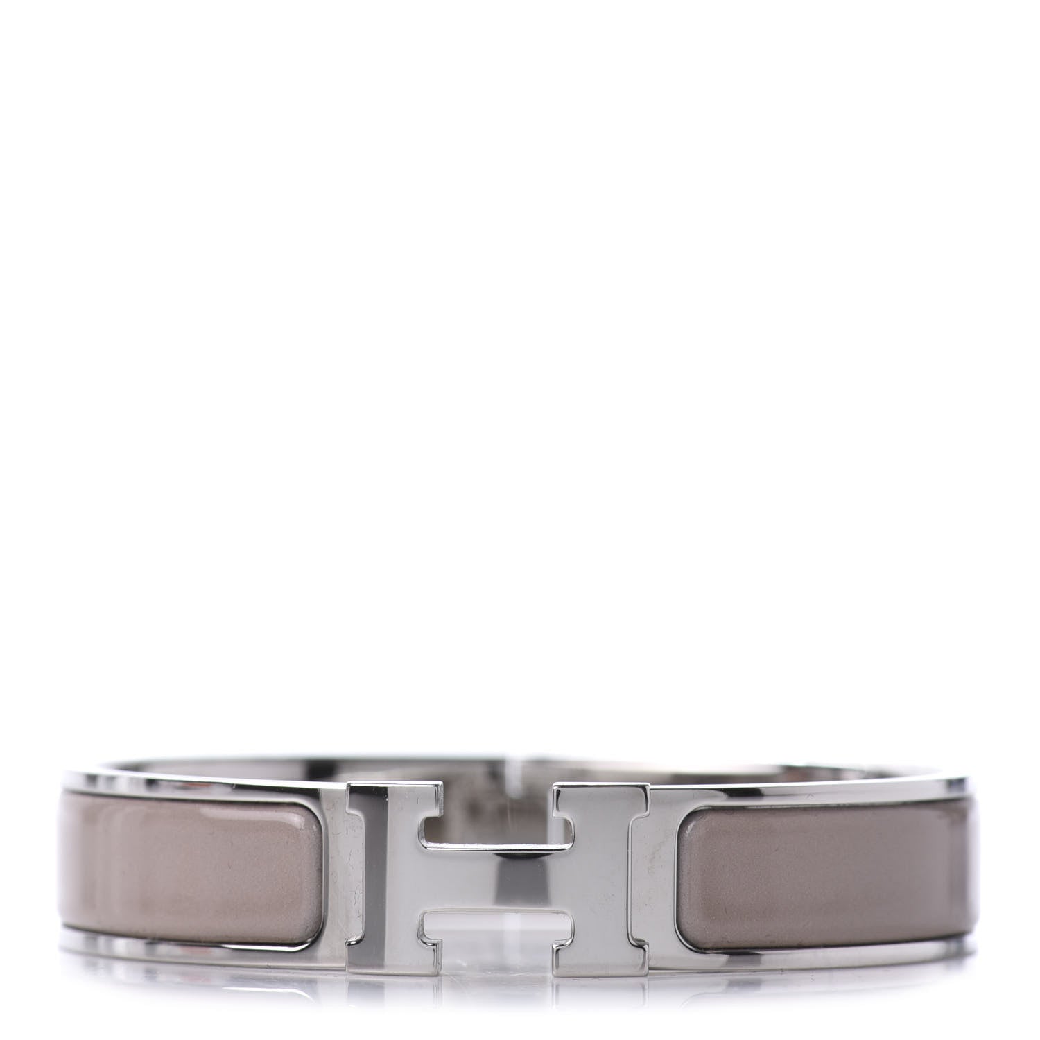Hermes Enamel Narrow Clic Clac H Bracelet PM Marron Glace 1 of 7
