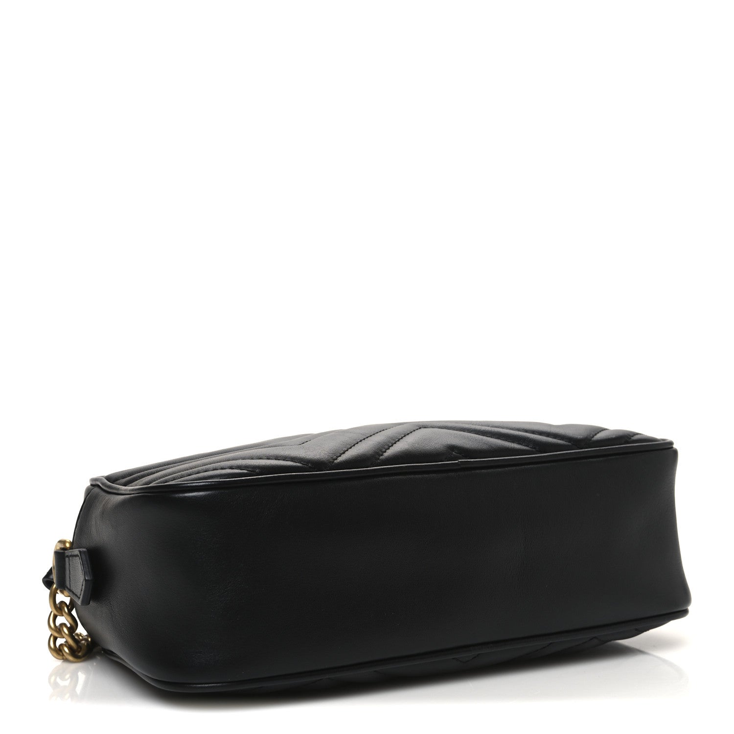 Gucci Calfskin Matelasse Small GG Marmont Chain Shoulder Bag Black 4 of 10