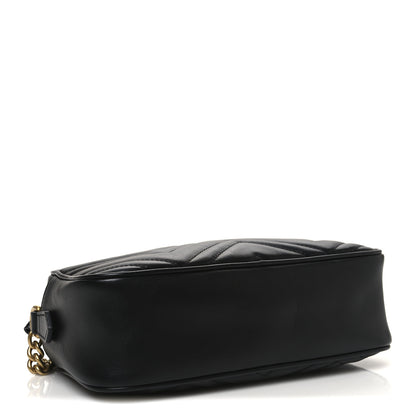 Gucci Calfskin Matelasse Small GG Marmont Chain Shoulder Bag Black 4 of 10