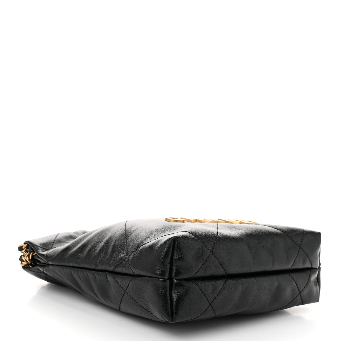 Shiny Calfskin Quilted Mini Chanel 22 Black