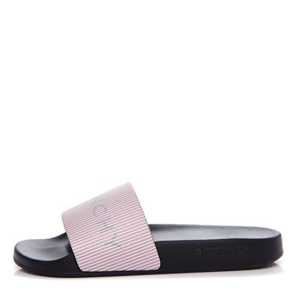 Givenchy Metallic Calfskin Logo Womens Pool Slide Sandals 37 Light Pink 1 of 12
