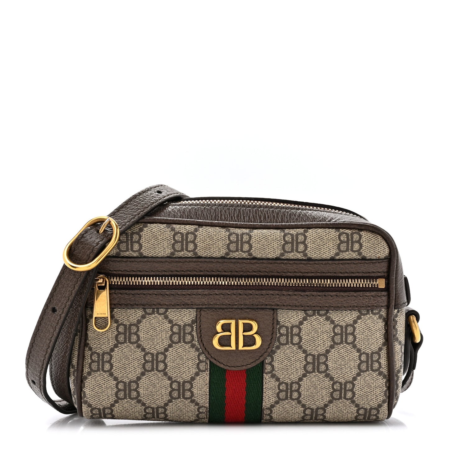 X BB Supreme Monogram Web Mini Ophidia Shoulder Bag Beige New Acero