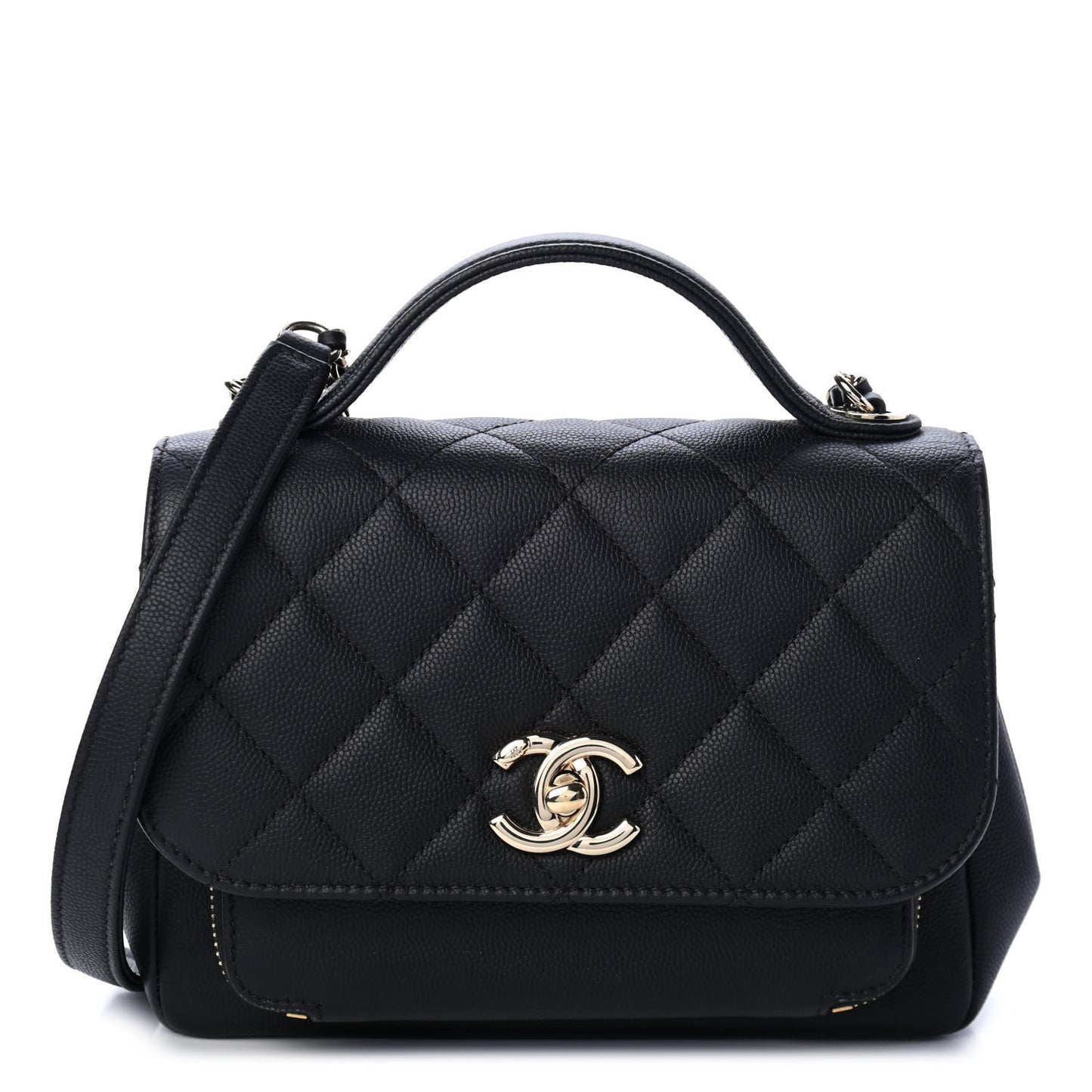 Caviar Quilted Small Business Affinity Flap Black