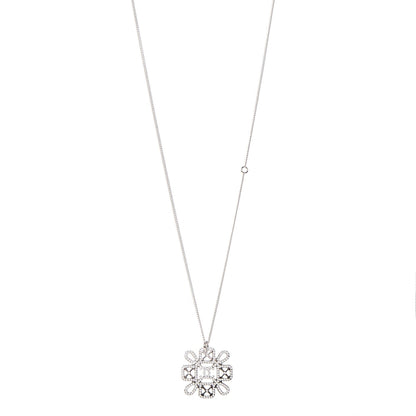 Chanel Crystal CC Pendant Necklace Silver 1 of 6