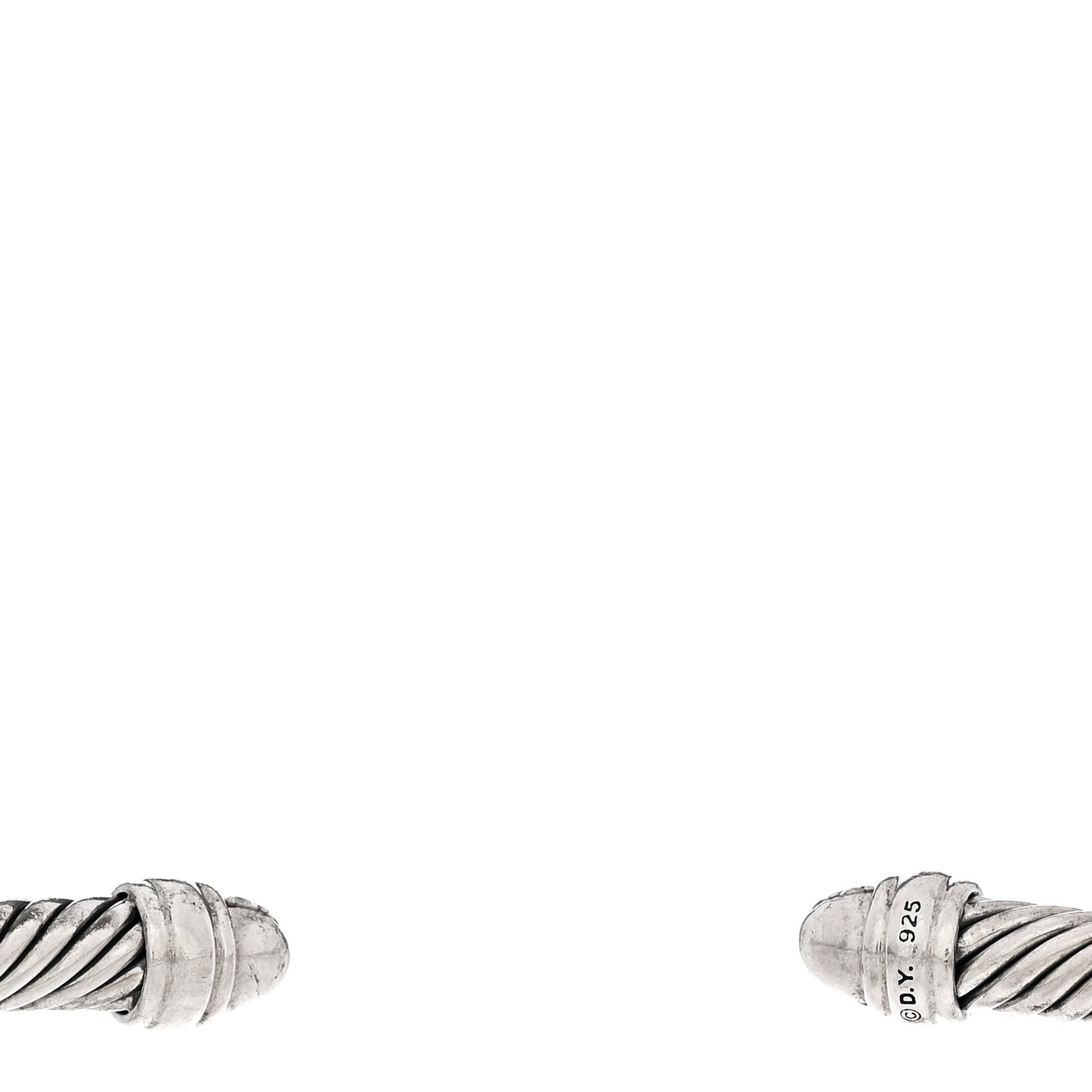 Sterling Silver Pave Diamond 5mm Cable Classics Bracelet