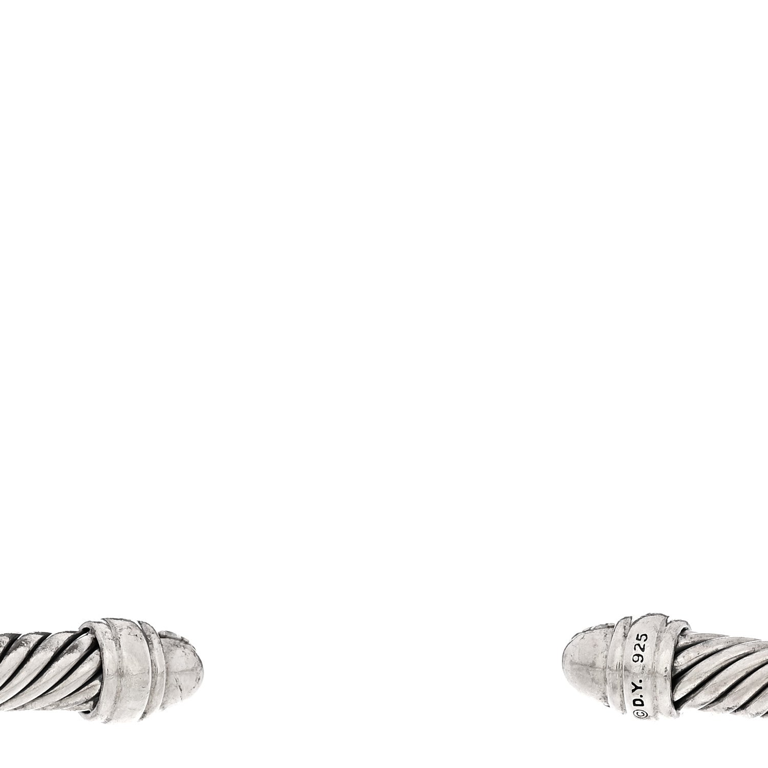 David Yurman Sterling Silver Pave Diamond 5mm Cable Classics Bracelet 3 of 3