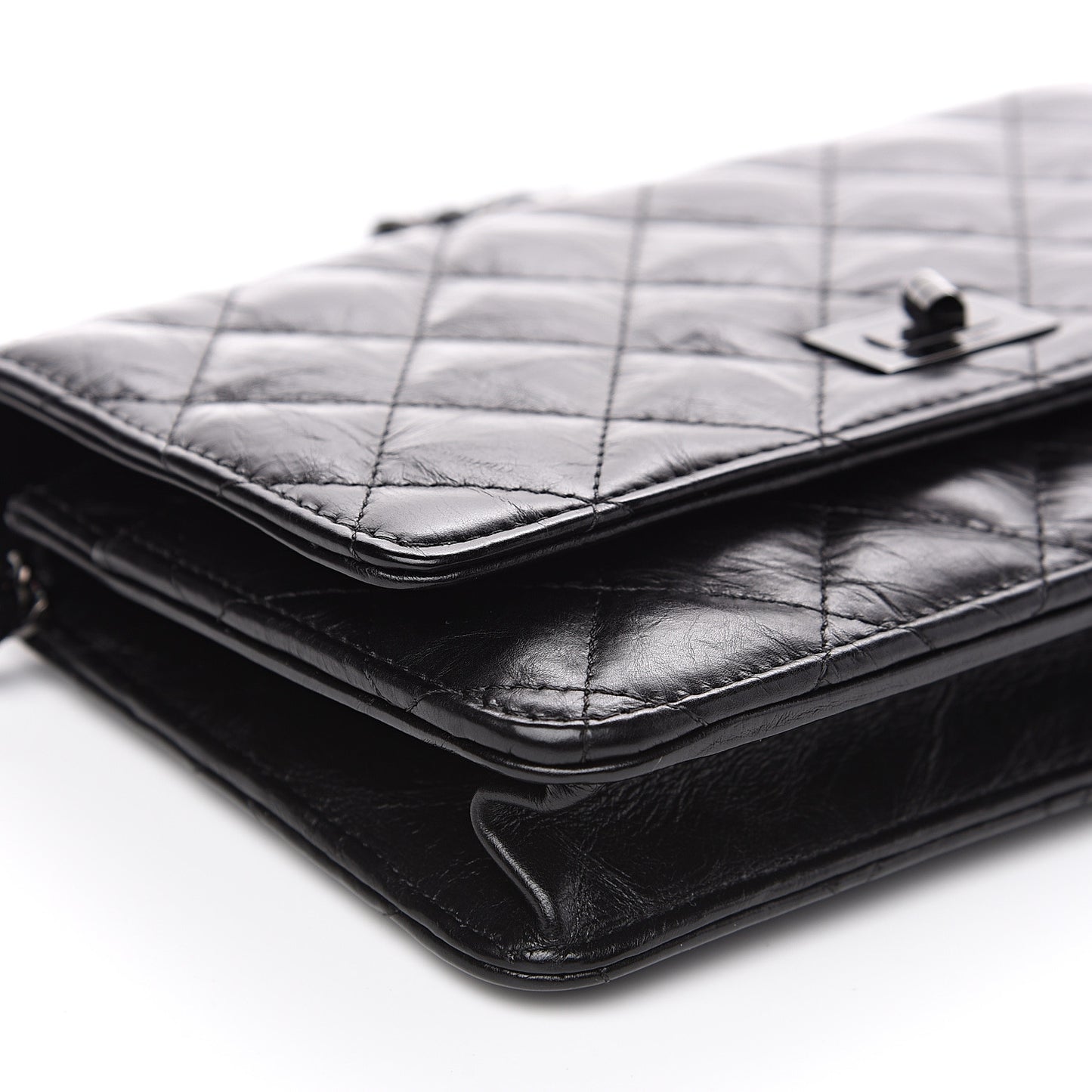Aged Calfskin Quilted Reissue Wallet On Chain WOC So Black