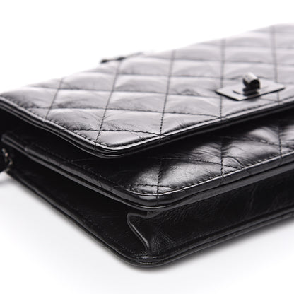 Chanel Aged Calfskin Quilted Reissue Wallet On Chain WOC So Black 8 of 9