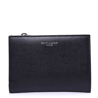 Saint Laurent Grain De Poudre Zipped Card Case Black 1 of 10
