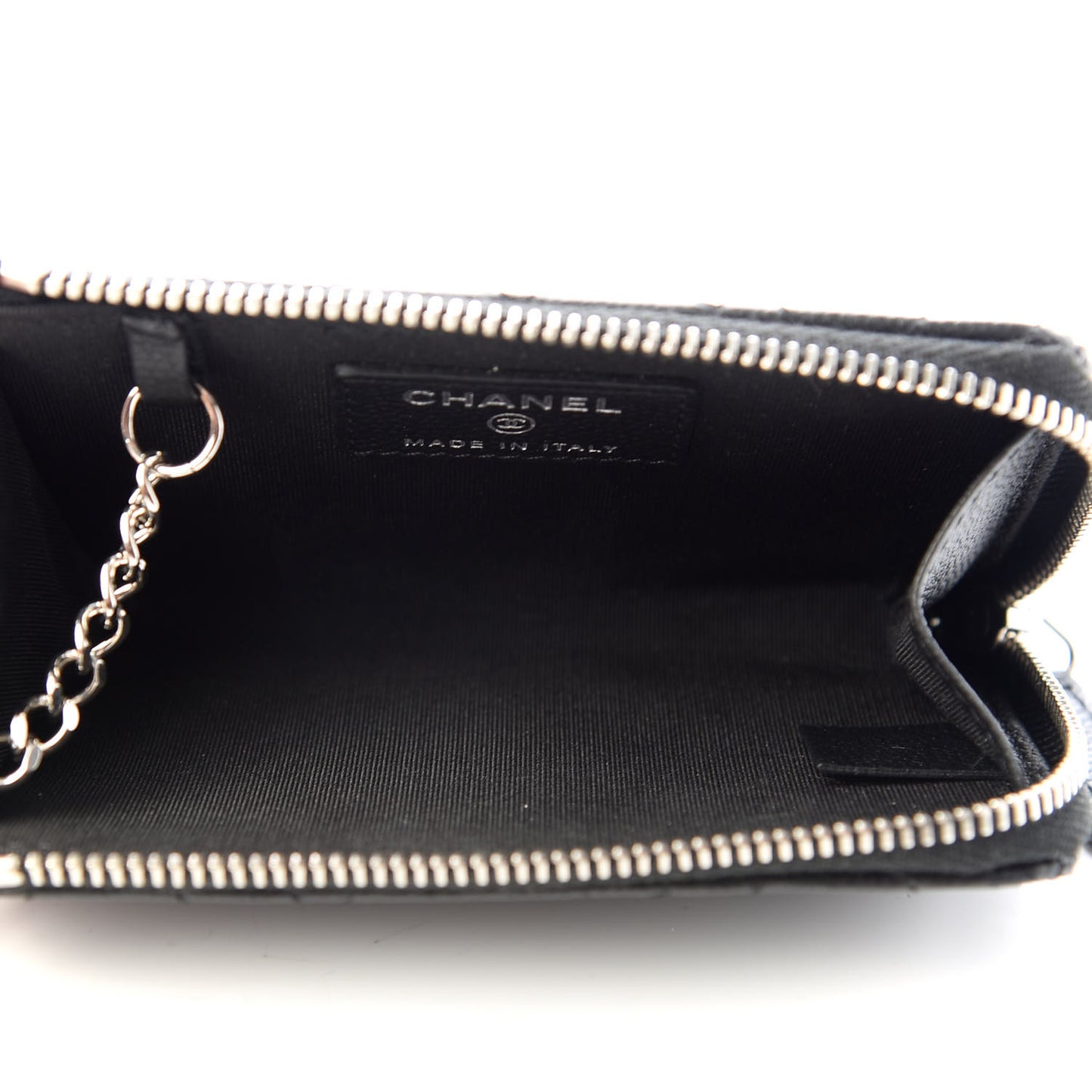 Caviar Camellia Embossed Key Holder Case Black