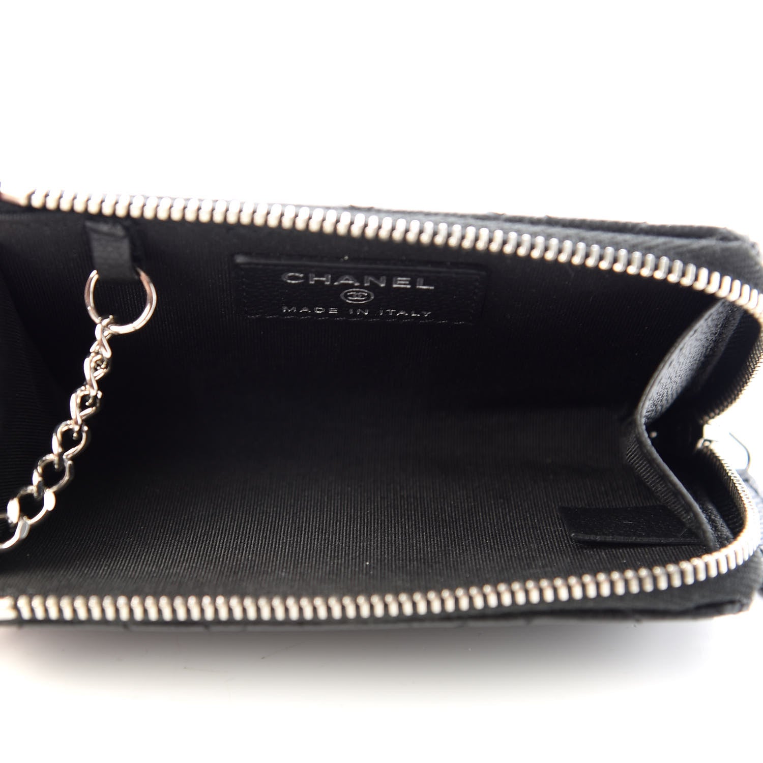 Chanel Caviar Camellia Embossed Key Holder Case Black 5 of 8