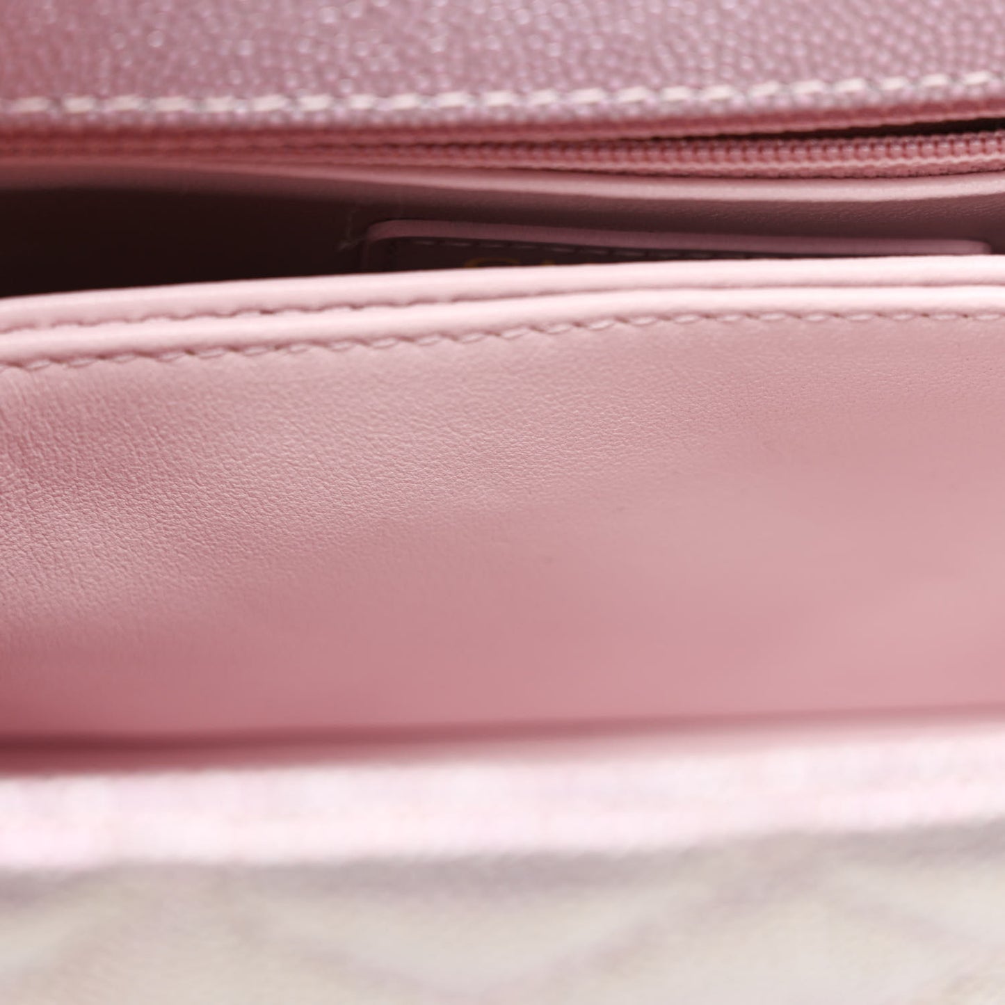Metallic Caviar Quilted Mini Coco Handle Flap Light Pink