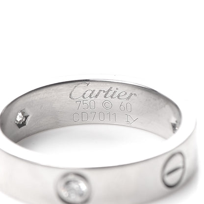Cartier 18K White Gold 3 Diamond 5.5mm LOVE Ring 60 9.25 4 of 4