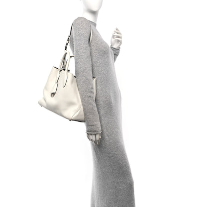 Christian Dior Supple Grained Calfskin Large Open Bar Tote White 2 of 10