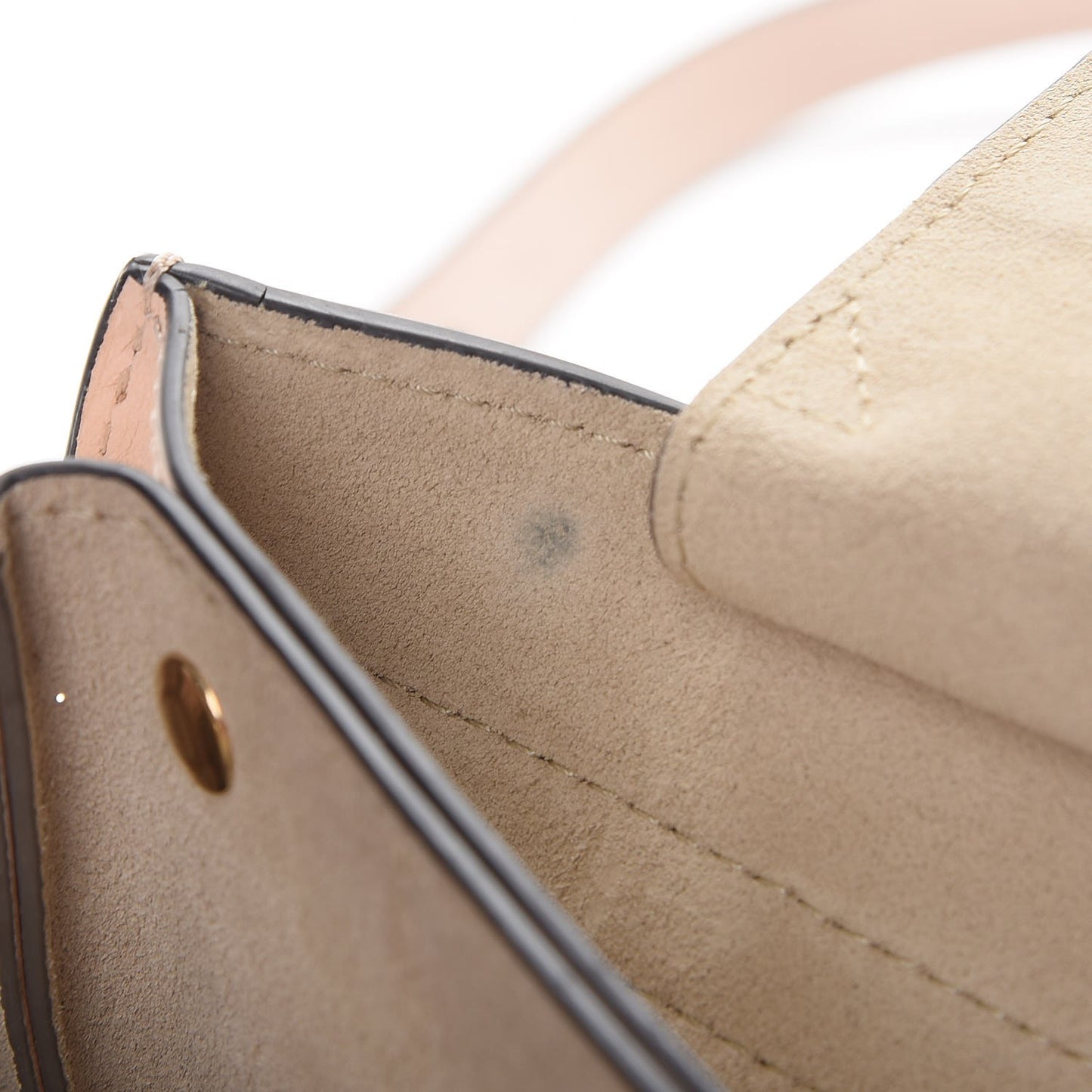 Suede Calfskin Small Faye Shoulder Bag Cement Pink