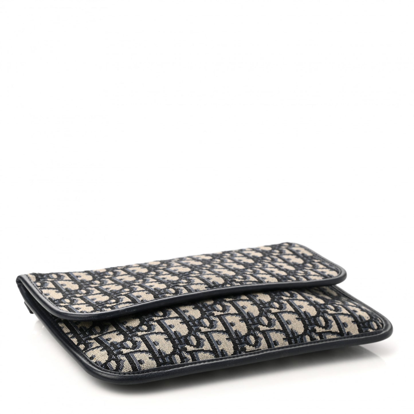 Oblique Flap Pouch Clutch Blue