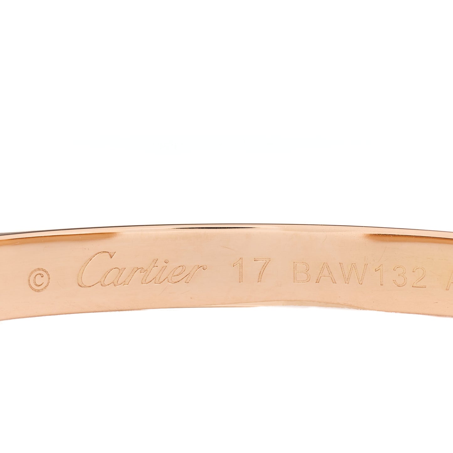 18K Pink Gold LOVE Cuff Bracelet 17