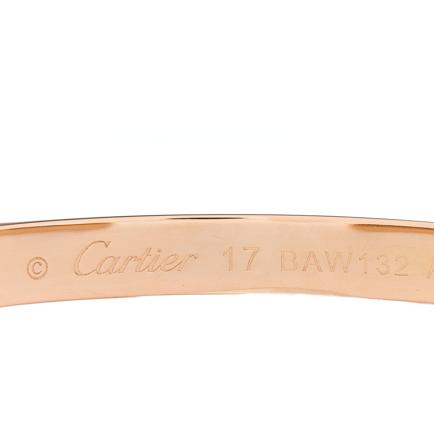 Cartier 18K Pink Gold LOVE Cuff Bracelet 17 3 of 4