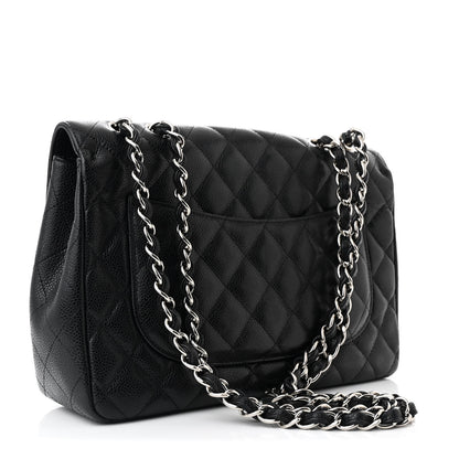 Chanel Caviar Quilted Jumbo Single Flap Black 3 of 11