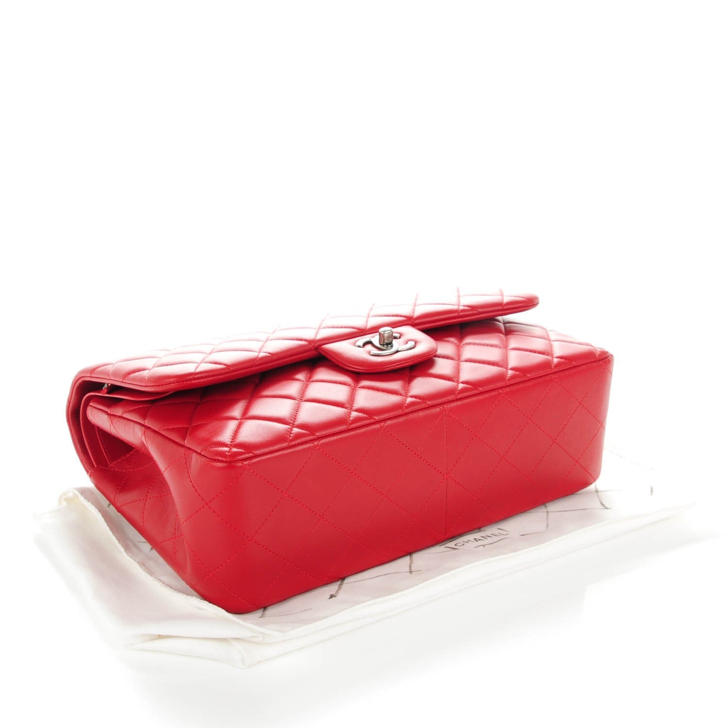 Chanel Lambskin Quilted Jumbo Double Flap Red 4 of 9