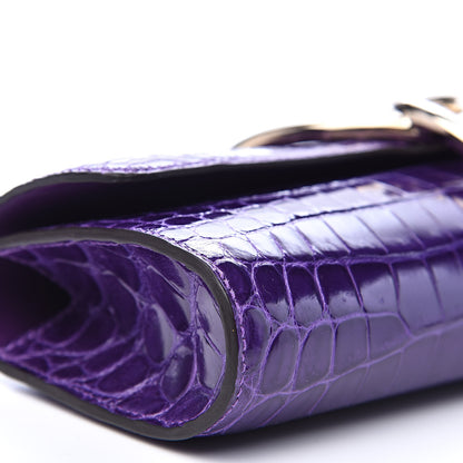 Hermes Shiny Niloticus Crocodile Egee Clutch Ultraviolet 9 of 11