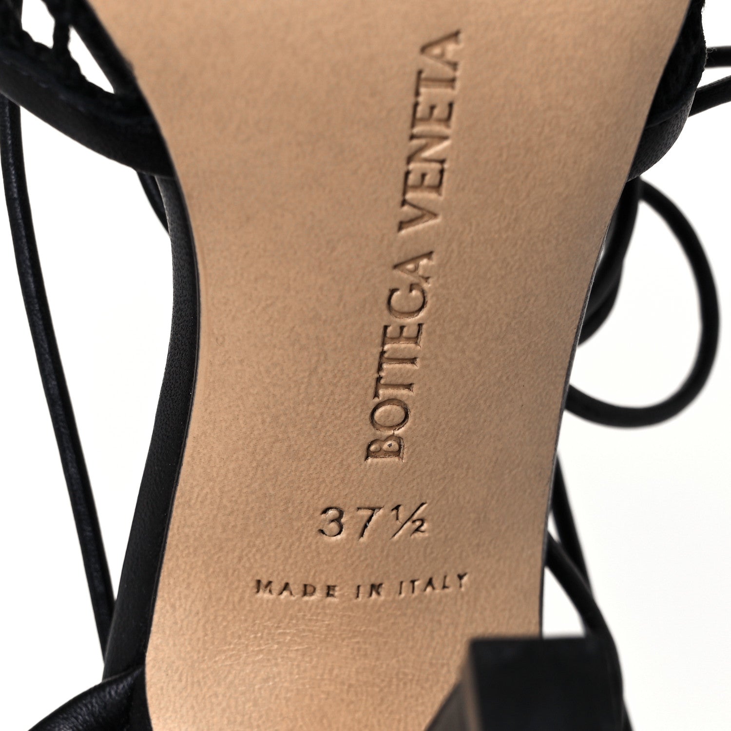 Bottega Veneta Mesh Nappa Stretch Ankle Tie Sandals 37.5 Black 6 of 8