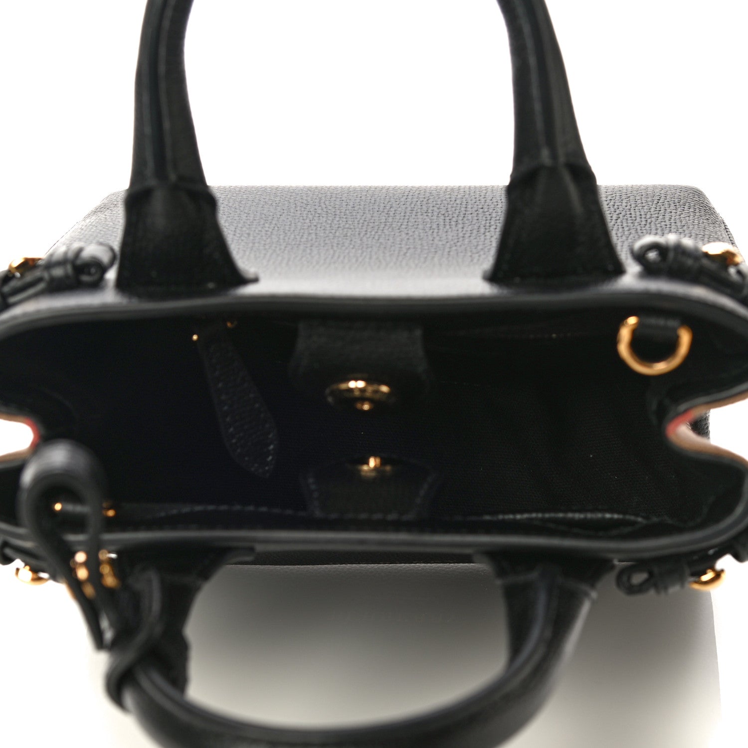 Burberry Derby Calfskin House Check Baby Banner Tote Black 5 of 10