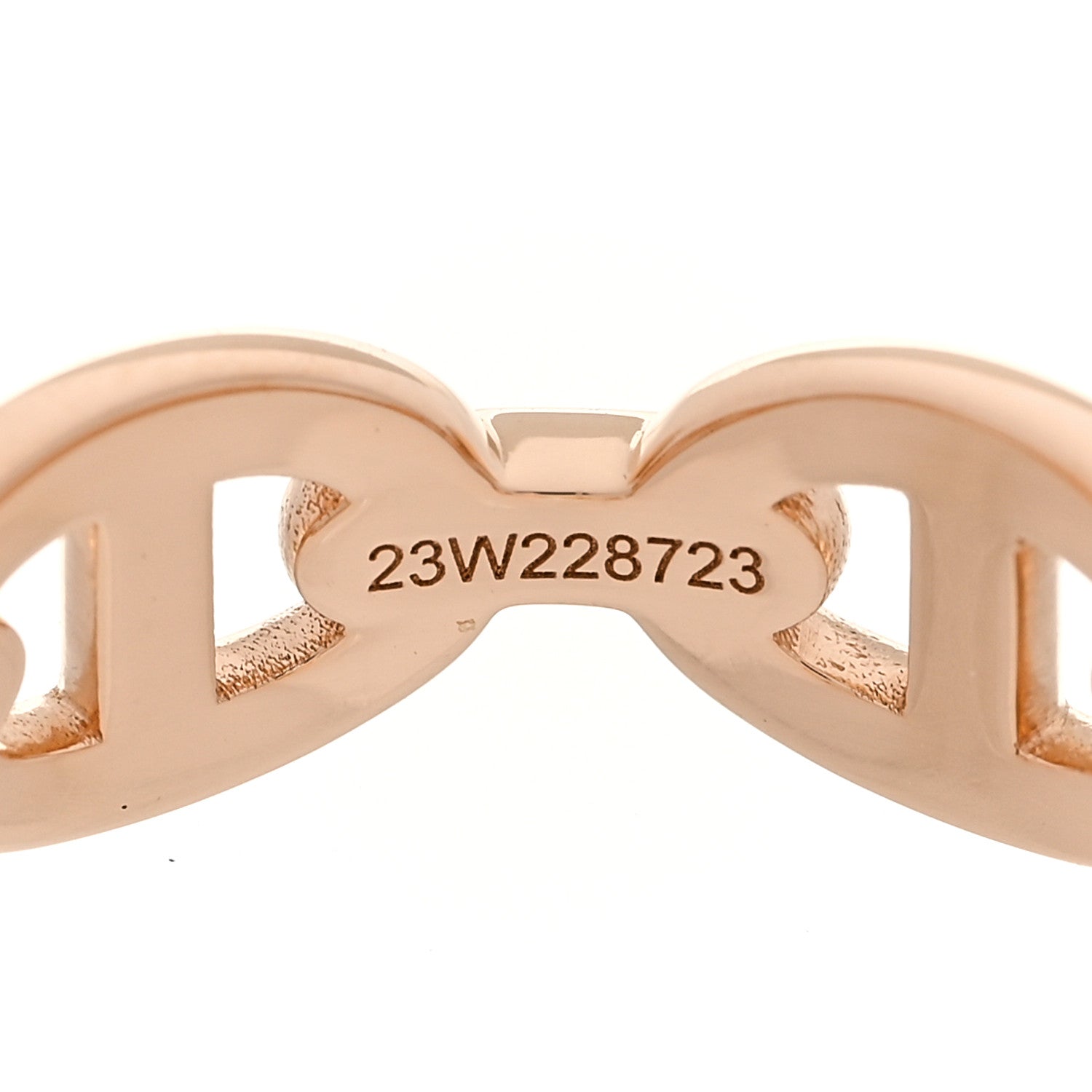 Hermes 18K Rose Gold PM Chaine d'Ancre Enchainee Ring 52 6 7 of 9