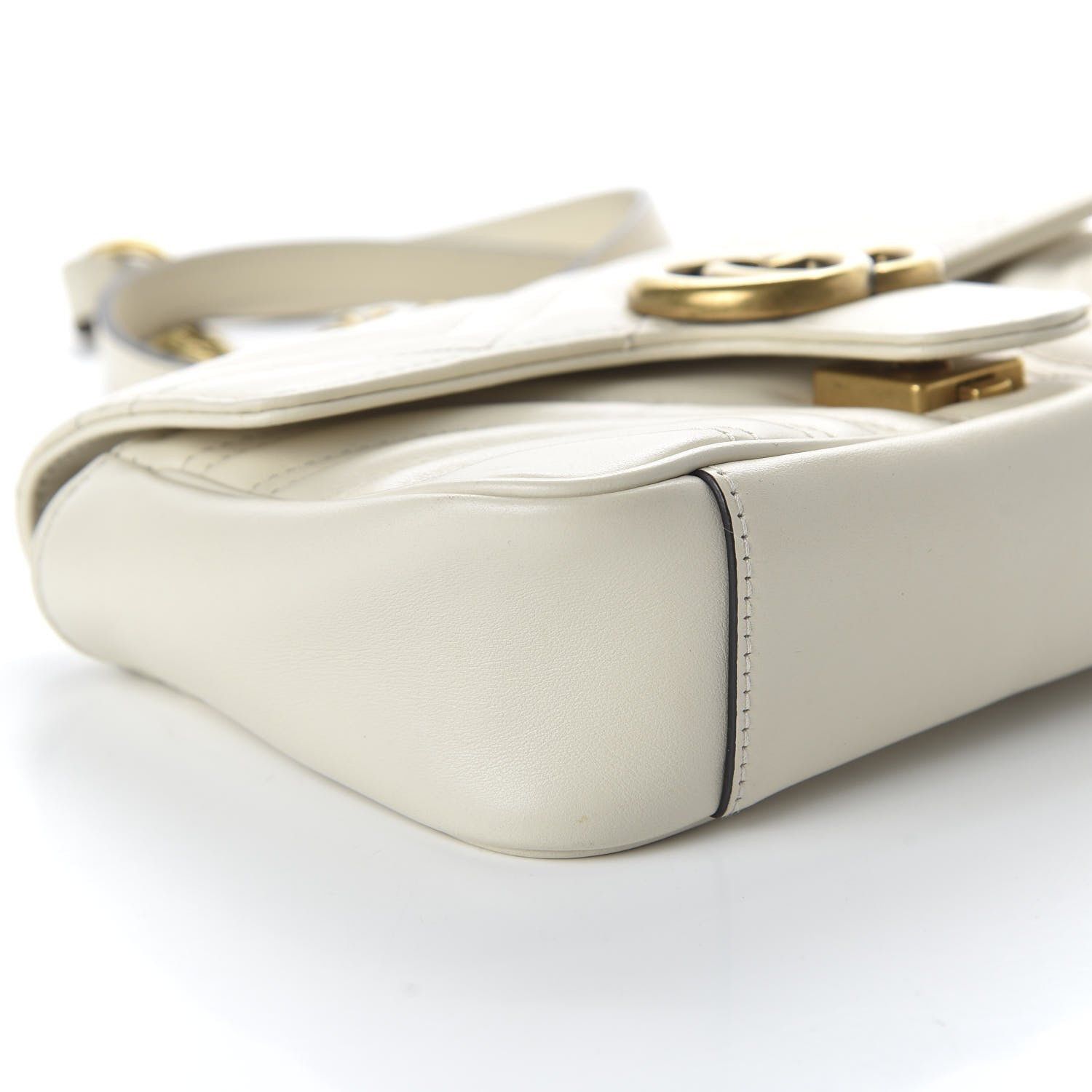 Gucci Calfskin Matelasse Mini GG Marmont Shoulder Bag White 6 of 12