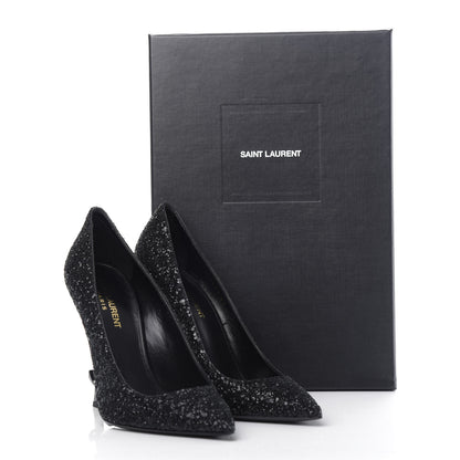 Saint Laurent Glitter Opyum 100 Pumps 37 Black 11 of 11