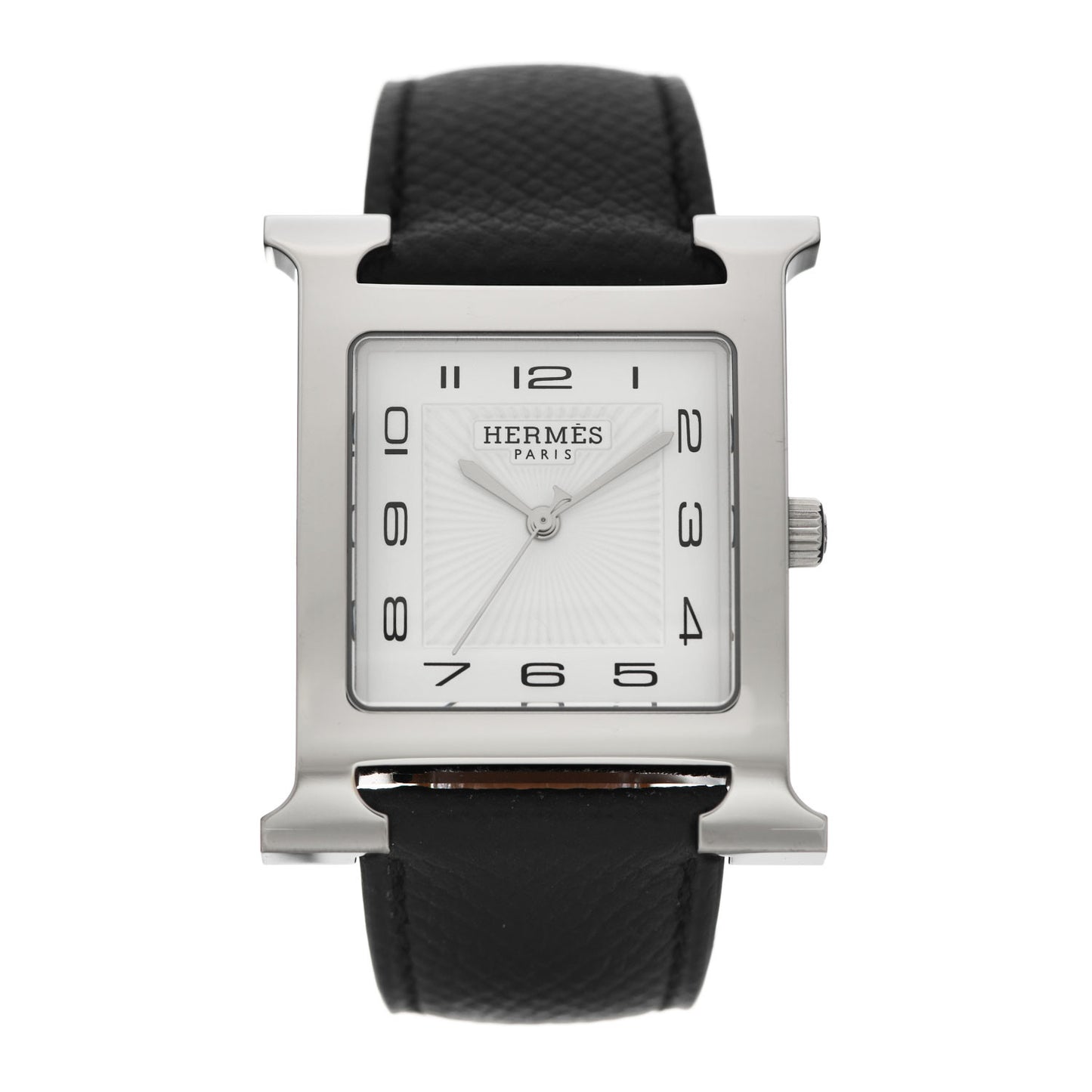 Stainless Steel Epsom 30.5mm Heure H Hour Quartz Watch Noir