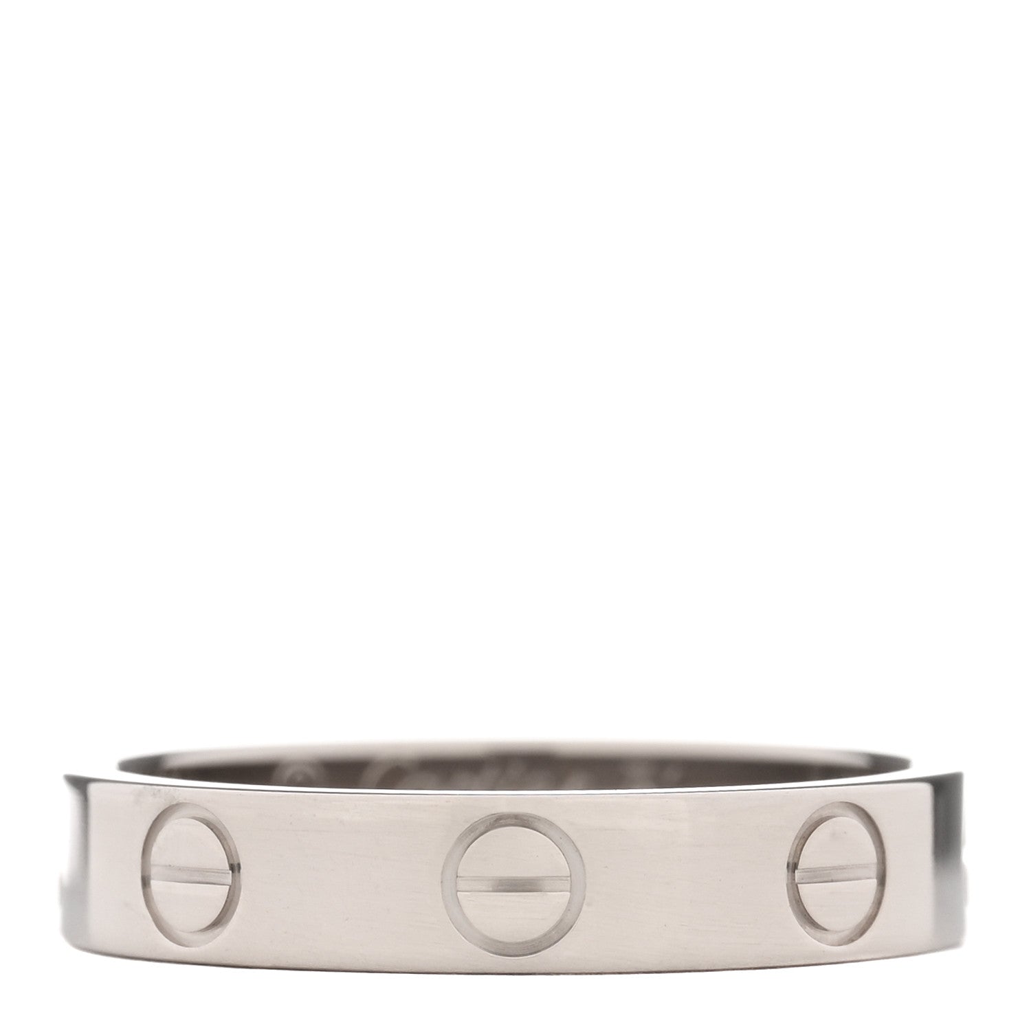 Cartier 18K White Gold 3.5mm LOVE Wedding Band Ring 51 5.75 1 of 5