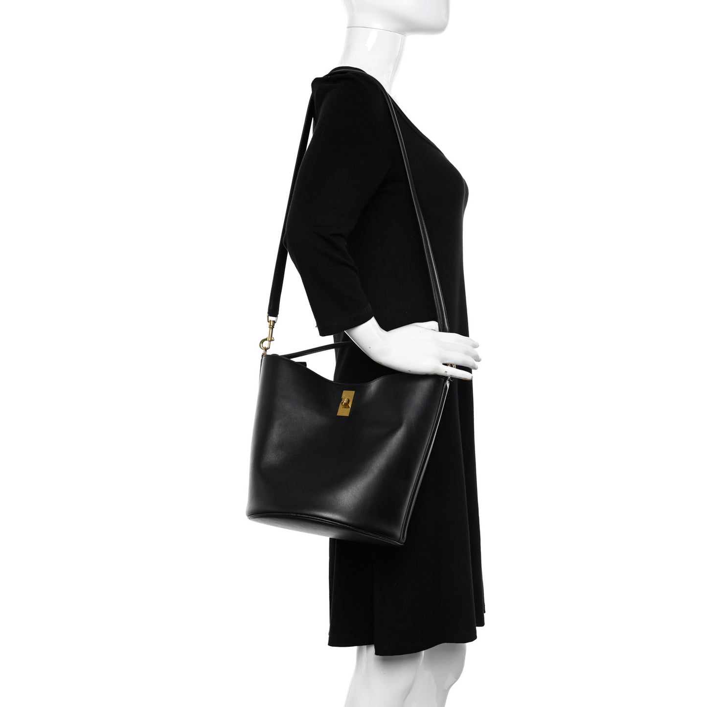 Smooth Calfskin Bucket 16 Bag Black